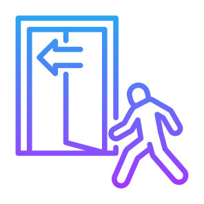 Exit, Withdrawal, Sale, Strategy, Departure icon