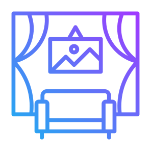 Interior, Sofa, Home,  Decoration, Curtain icon