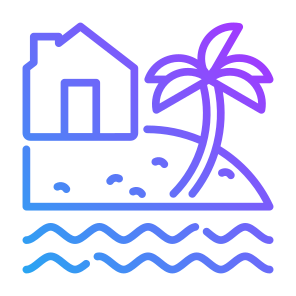 Vacation, Home, Beach, Landscape, Cottage, Resort icon