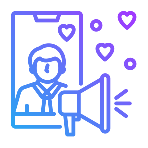 Influencer, User, Phone, Social Media,  Digital, Marketing icon