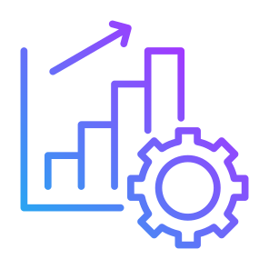 Process Improvement, Process, Configuration, Management, Bar Graph, Increasing icon