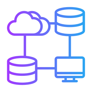 Big Data, Data Processing, Process, Network, Database, Cloud Computing icon