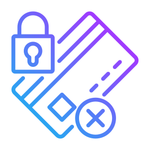 Blocked, Secure Payment, Debit Card, Credit Card, Padlock  icon