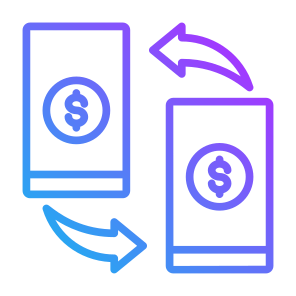 Transfer, Money, Money Transfer, Transmission, Smartphone icon