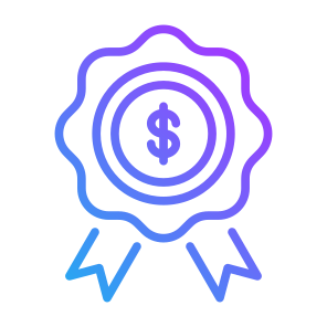 Badge, Ribbon, Money, Dollar, Award, Reward, Bonus icon