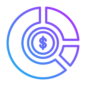 Chart, Money, Dollar, Finance, Donut Chart, Business  icon