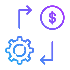 Ecosystem, Gear, System, Dollar, Coin, Money, Money Management icon