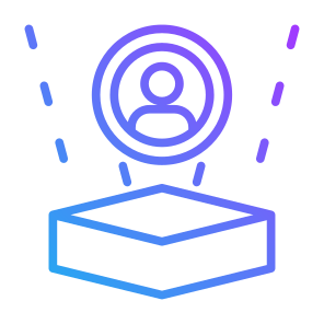 Hologram, Business, Coin, User, Virtual Reality, Technoloy icon