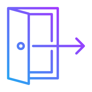 Exit Door, Go Out, Sign Out, Door, Logout, Exit icon