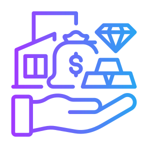Assets, Property, Cash, Money, Jewelry, Diamond icon