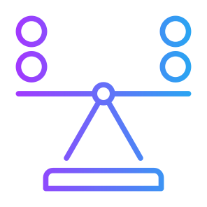 Balance, Balanced, Scales, Compare, Stability, Leverage  icon
