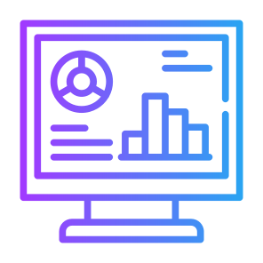 Data Visualization, Monitor, Statistics, Analysis, Business Report, Bar Chart icon