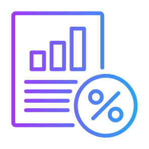 File, Report, Tax, Statistics, Percentage, Document  icon