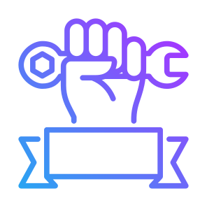 Labor Day, Wrench, Worker, Ribbon, Hands And Gestures icon