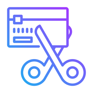 Card Scissor, Cutting, Scissors, Credit Card, Debit Card  icon