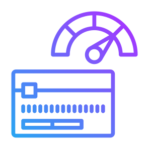 Credit Score, Speedometer, Credit Card, Score, Performance icon