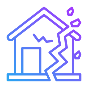 Destroy, Demolish, Home, Earthquake, Broken icon