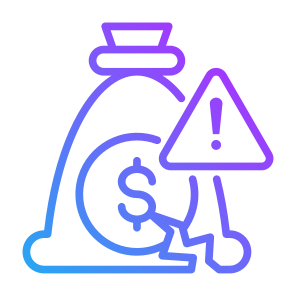 Insolvency, Losses, Dollar, Exclamation Mark, Bankruptcy  icon