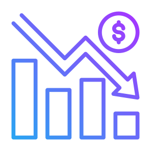 Recession, Money, Statistics, Down Arrow, Reduce Cost icon