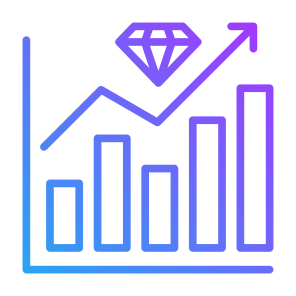Business Value, Diamond, Value, Investment, Statistics icon
