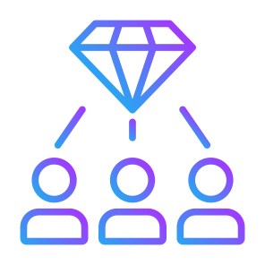 Valuable, People, Connection, Team, Diamond icon