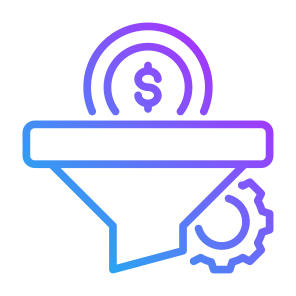 Conversion Rate, Money, Funnel, Management, Filtering  icon