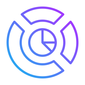 Market Share, Segmentation, Analysis, Pie Chart, Data Analytics  icon