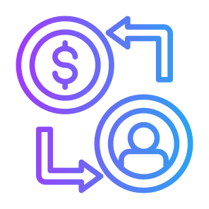 Exchange, Sell, Cash Flow, Buy, User, Money  icon