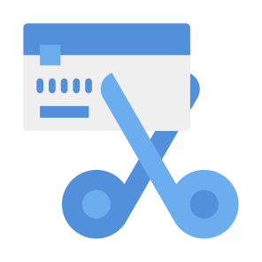 Card Scissor, Cutting, Scissors, Credit Card, Debit Card  icon