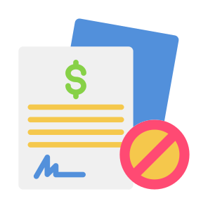 Contract, Document, Declined, Loan, Liquidation icon