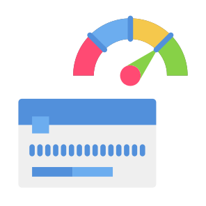 Credit Score, Speedometer, Credit Card, Score, Performance icon