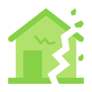 Destroy, Demolish, Home, Earthquake, Broken icon