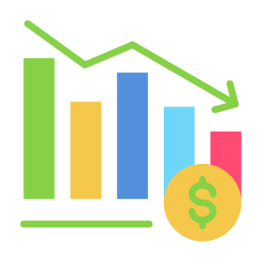 Downfall, Decline, Decrease, Fall, Statistic  icon