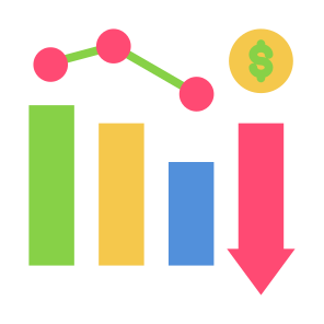 Downfall, Money, Statistics, Bankruptcy, Investment icon