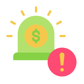 Emergency, Money, Exclamation Mark, Alert, Investment icon