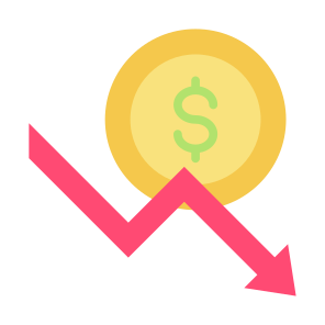 Failure, Bankruptcy, Recession, Decrease, Down Arrow icon