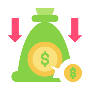 Loss, Money Bag, Dollar, Economy, Down Arrow icon