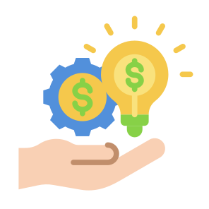 Financial Idea, Cost, Innovation, Finance, Management icon