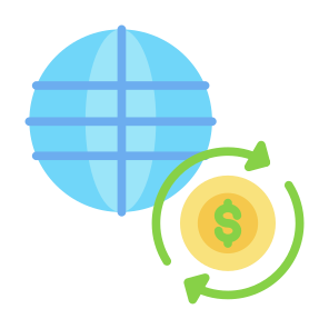 Global Economy, Circular Economy, Global, Return, Money  icon
