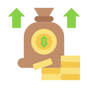 Profit, Money, Increase, Income, Money Bag icon