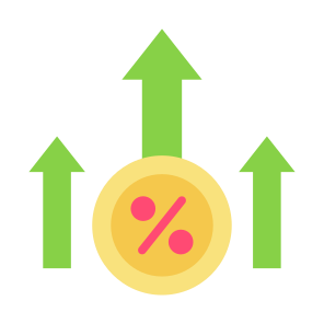 Interest, Sale, Rate, Up,  Interest Rate icon