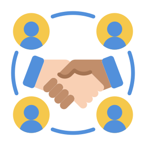 Collaborative, Merger, Team, Relationship, Client, Customer  icon