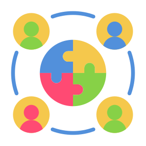 Cooperation, Puzzle, Collaboration, Problem Solved, Teamwork, Team icon