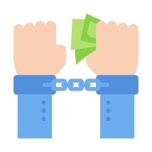 Arrest, Money, Handcuffs, Criminal, Bribe icon