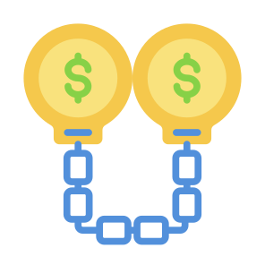 Handcuffs, Security, Dollar, Police, Crime icon