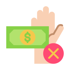 Rejection, Dollar, Cancel, Corruption, No Money icon