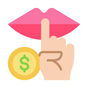 Silence, Money, Bribery, Mouth, Corruption icon