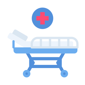 Hospital Bed, Hospital, Bed, Medical, Stretcher, Clinic, Medical Stretcher, Patient icon