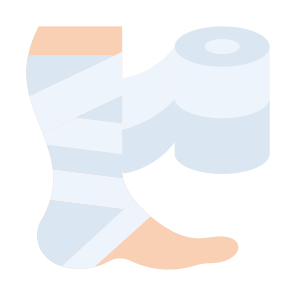 Injury, Bandage, Wound, Pain, Foot, Leg, Healthcare, Medical icon