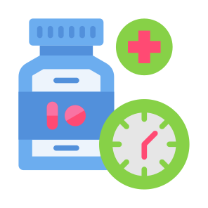 Medicine, Dose, Reminder, Treatment, Time  icon